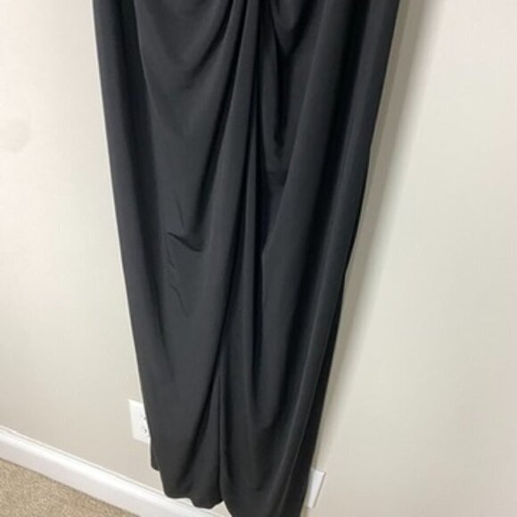 Torrid Maxi Ruched Front Bodycon Dress Womens 20 Black Stretchy Jersey - Picture 4 of 9
